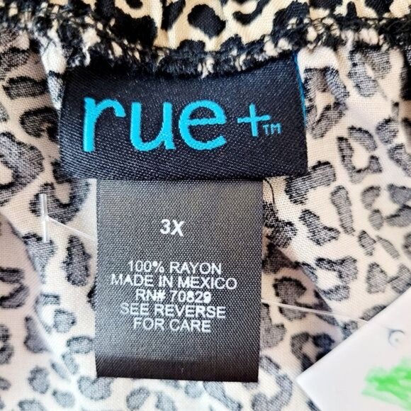 Rayon‎ Animal Leopard Print Tie Front Plus Size Blouse 3X - Picture 8 of 9